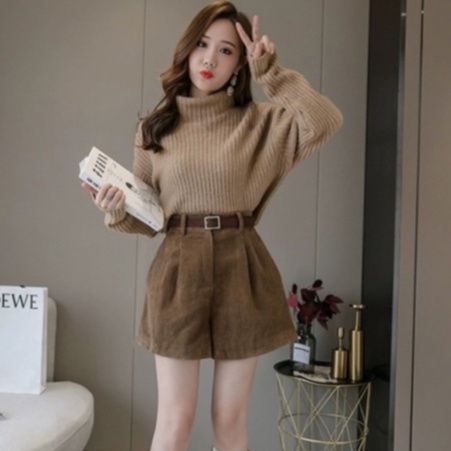 Quần short nhung quân đùi nữ lưng cao ống rộng Thời Trang Cá Tính Cho Nữ - QSN NHUNG 001