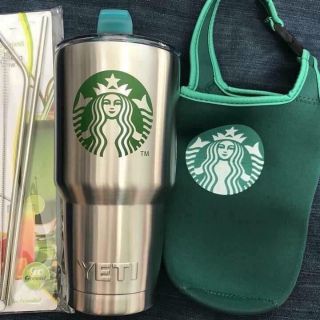 Set bình giữ nhiệt Starbucks+ túi vải+ 2 ống hút và cọ rửa ống hút giá rẻ