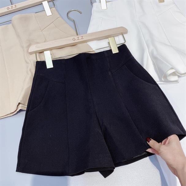 Quần đùi nữ MIA 1992 cao cấp - Quần short nữ dáng chữ A vải tuyết mưa ống rộng lưng cao form chuẩn tôn dáng