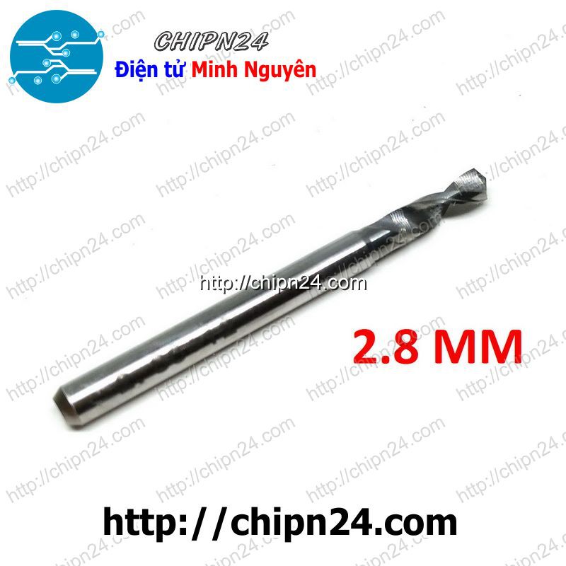 [1 CÂY] Mũi khoan mạch in CNC HỢP KIM 2.8mm (Mạch điện tử, PCB)