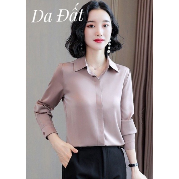 Áo sơ mi nữ, Áo sơ mi công sở vải lụa tằm cao cấp A300