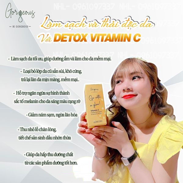 [Chính Hãng ] Detox Múi Xù Vitamin C thải độc cho da mỗi ngày - Làm sạch da chuyên sâu, chống lão hóa