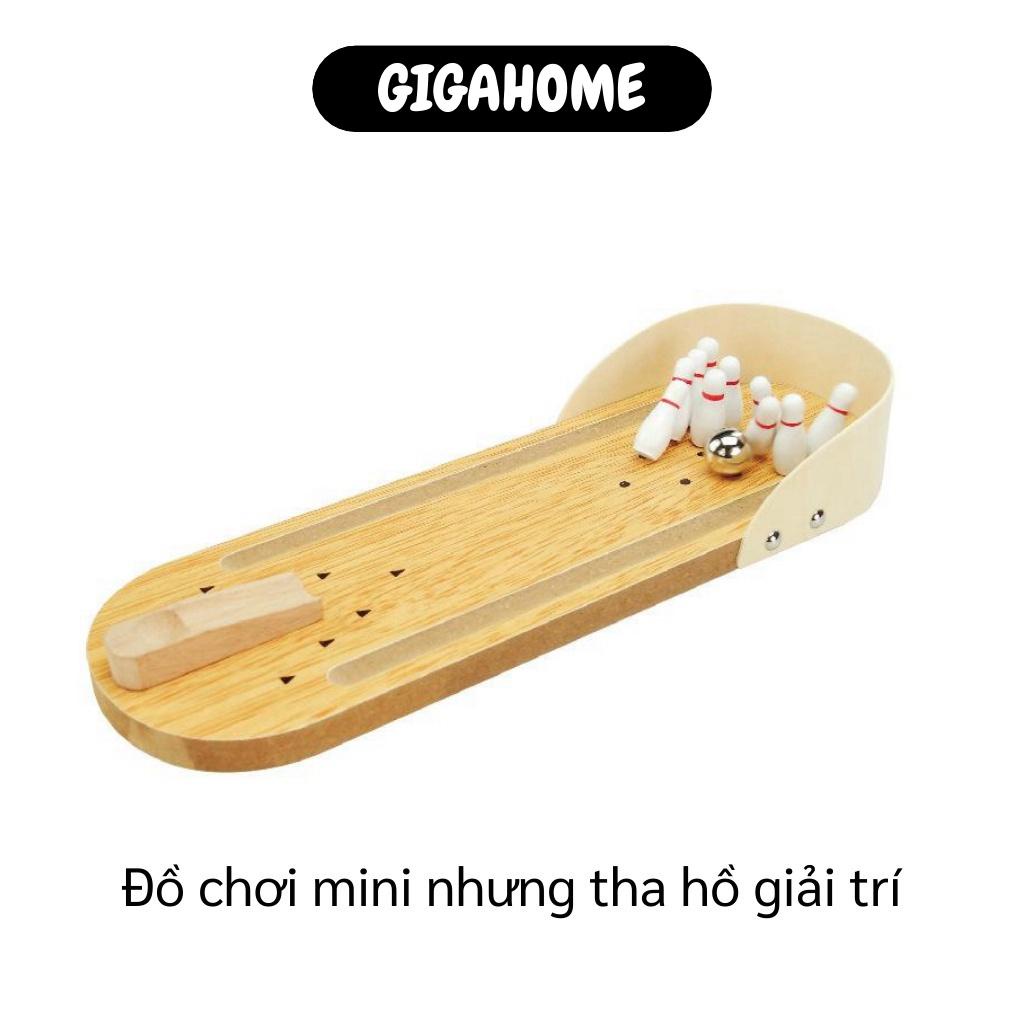 Bowling Cho Bé GIGAHOME Đồ Chơi Bowling Mini Bằng Gỗ Phát Ra Âm Thanh, An Toàn Cho Bé 6407