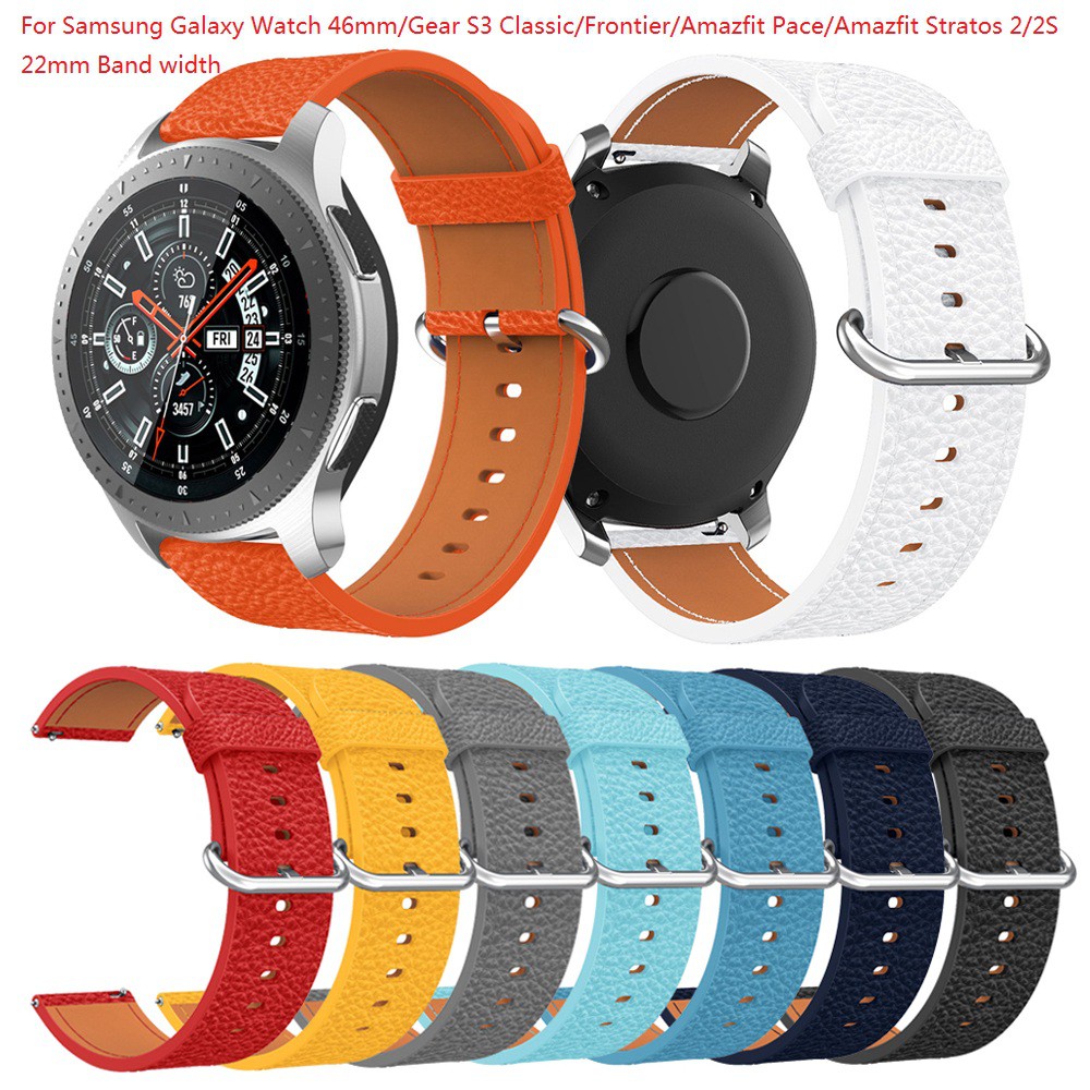 Dây da đồng hồ 22mm thiết kế độc đáo thời trang cho Samsung Galaxy Watch 46mm / Gear S3 Classic / S3 Frontier
