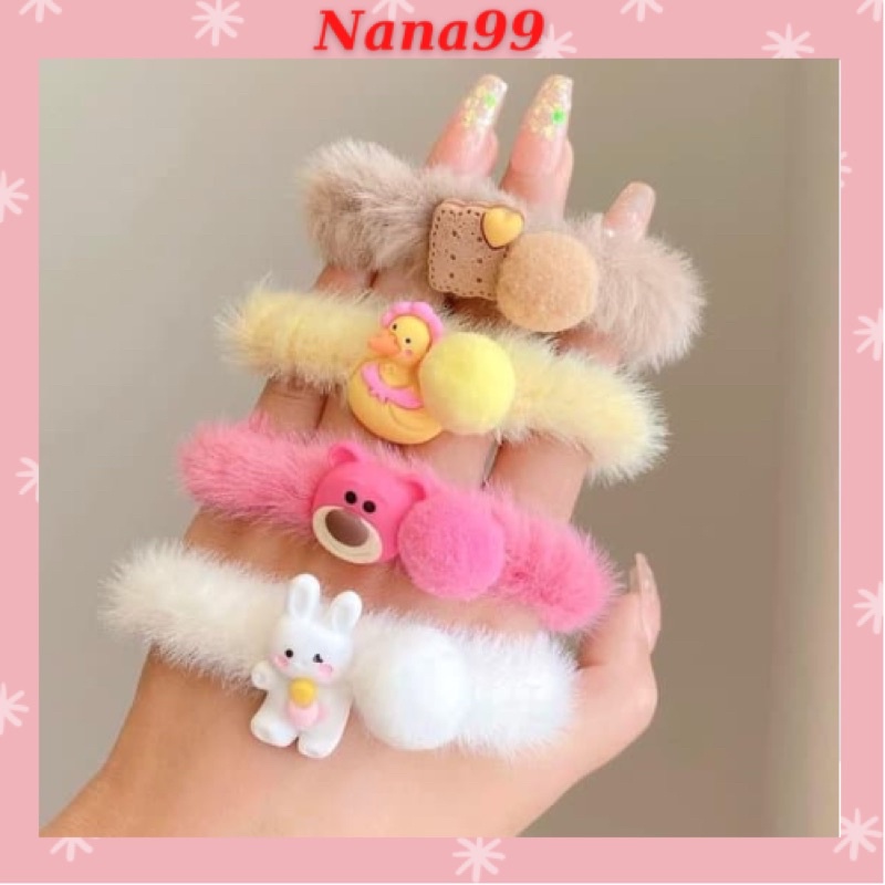 Thun Cột Tóc [KÈM CHARM] Bằng Lông Siêu Cute