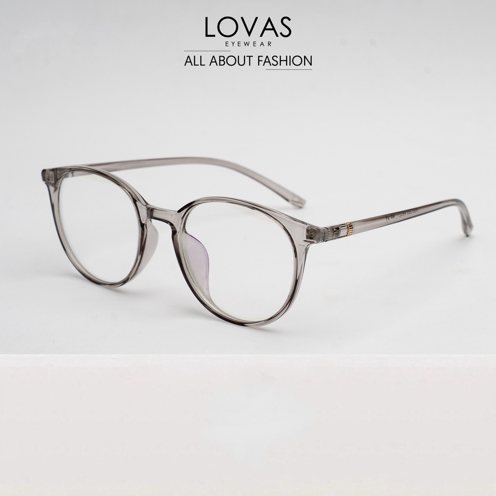 Gọng Kính Cận Nam Nữ LOVAS EYEWEAR, Mắt Kính Tròn Nhựa Dẻo Thời Trang 203