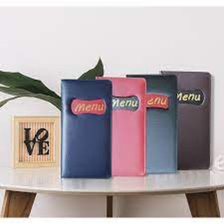 Quyển menu da cao cấp minh châu có khoét - 10 lá - 1 quyển