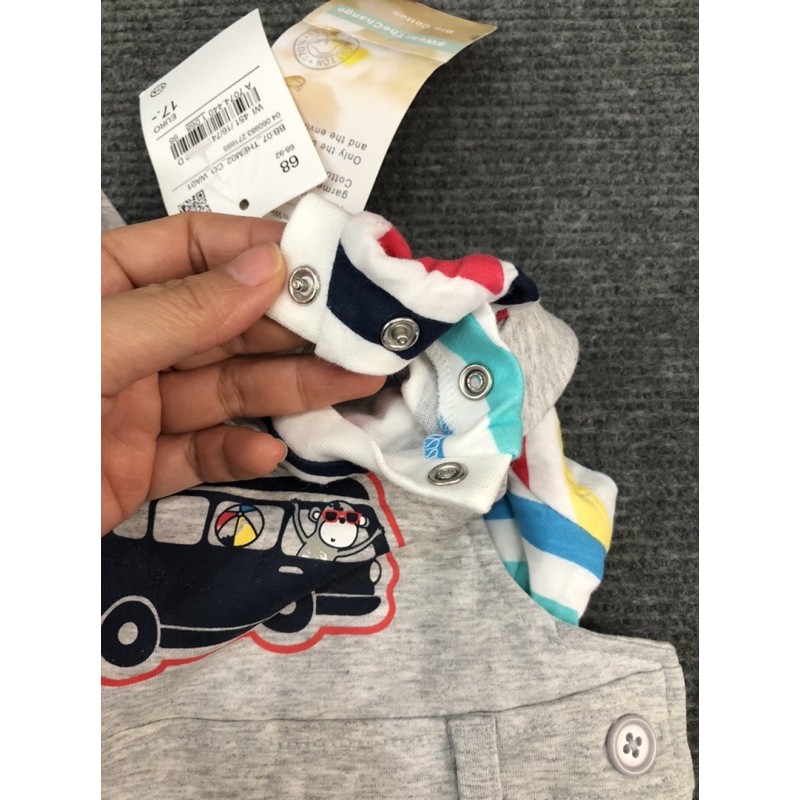 Set yếm kèm áo ô tô bé trai