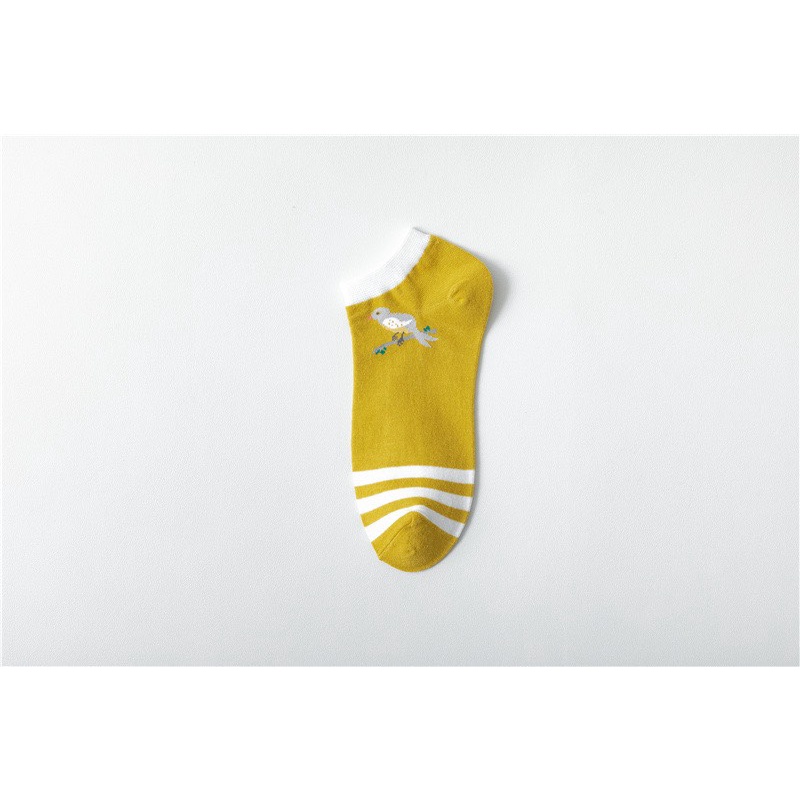 Tất nữ  TẶNG QUÀ Tất Nữ cổ ngắn dệt kim mềm mại tông vàng cotton MÃ T14
