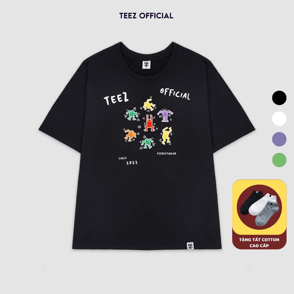 Áo Thun Unisex Nam Nữ TEEZ - TZ1048 Form Rộng Tay Lỡ Freesize