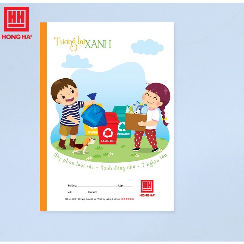 Vở 5 Ô ly Hồng Hà 48 trang School Cool 0519 / Vở dành cho học sinh tiểu học - 1 quyển