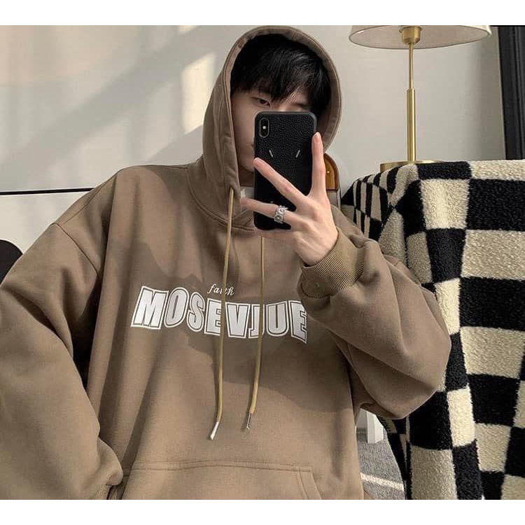 Áo Hoodies Sweater Nam Nữ From Rộng Nỉ Bông Có Mũ Hai lớp In Chữ - Unisex