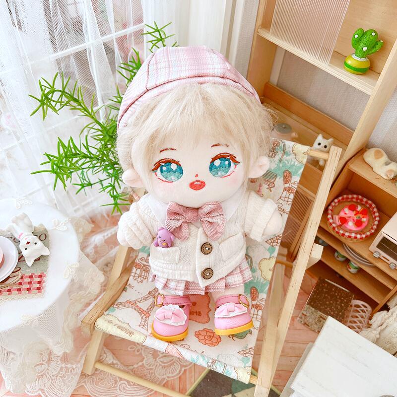Búp Bê Nhồi Bông 20CM Hình Gấu Mặc Đầm Đồng Phục Lisa Jennie Twice Aespa DIY
