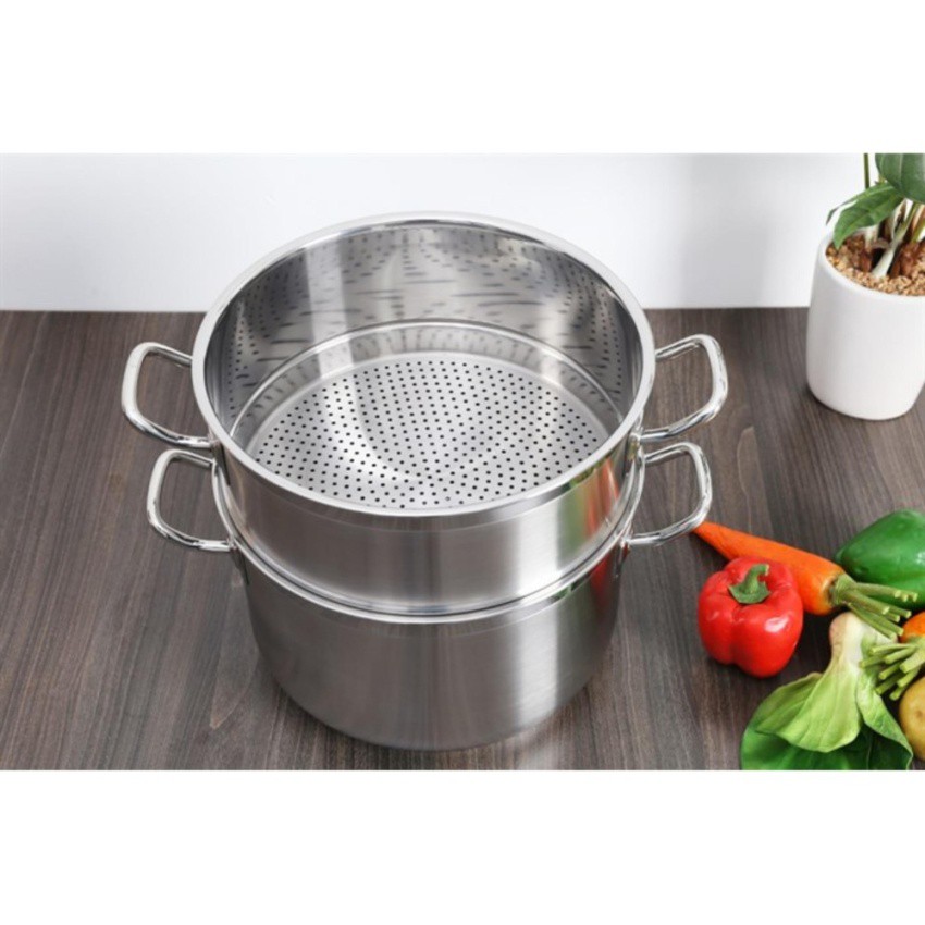 Bộ nồi xửng hấp Fivestar 3 đáy inox 430 nắp inox, dùng được bếp từ ,( 30cm)