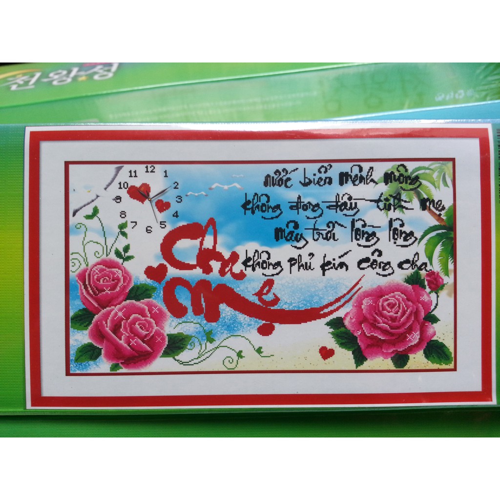 Tranh đính đá đồng hồ H1007
