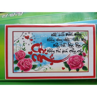 Tranh đính đá đồng hồ h1007
