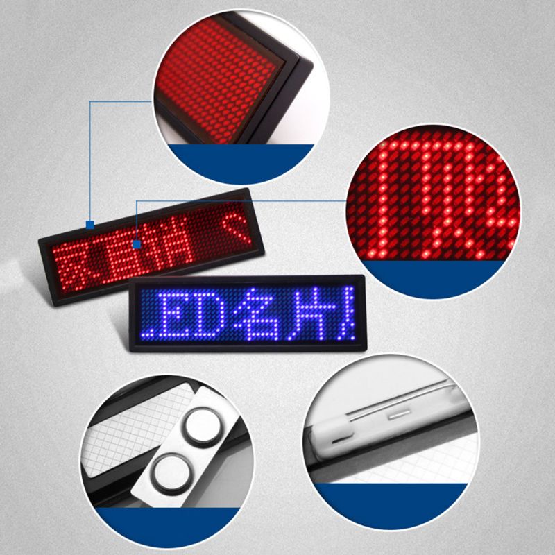 Bảng Tên Kỹ Thuật Số Mini Có Đèn LED Có Thể Cuộn Lại Tiện Dụng