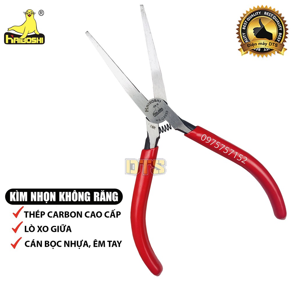 Kìm nhọn không răng cao cấp HAIBOSHI 6 inch/ 150mm, kìm không răng cưa bẻ kính, làm trang sức, mỹ nghệ, chế tác kim hoàn