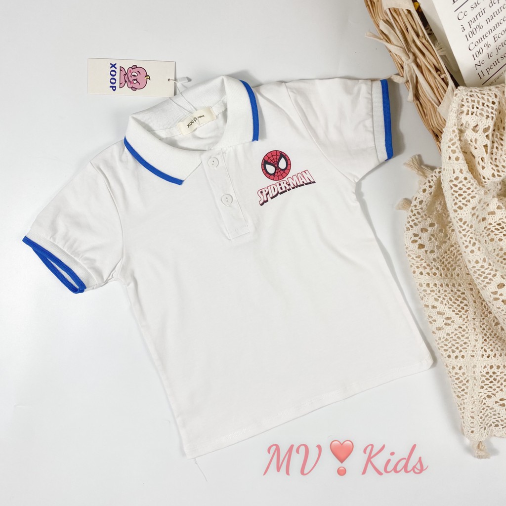 Áo Polo Cổ Trụ Cộc Tay Phối Viền Năng Động Cho Bé Trai Chất Thun Lạnh Mềm Mịn - POLO1