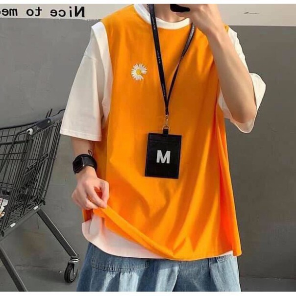 (Giá Gốc) ÁO KIỂU RAGLAN THÊU HOA CÚC TÍM ĐEN CAM UNISEX - ÁO GILE PHỐI HOA CÚC TAY TRẮNG FORM TO -👗TTshop👑