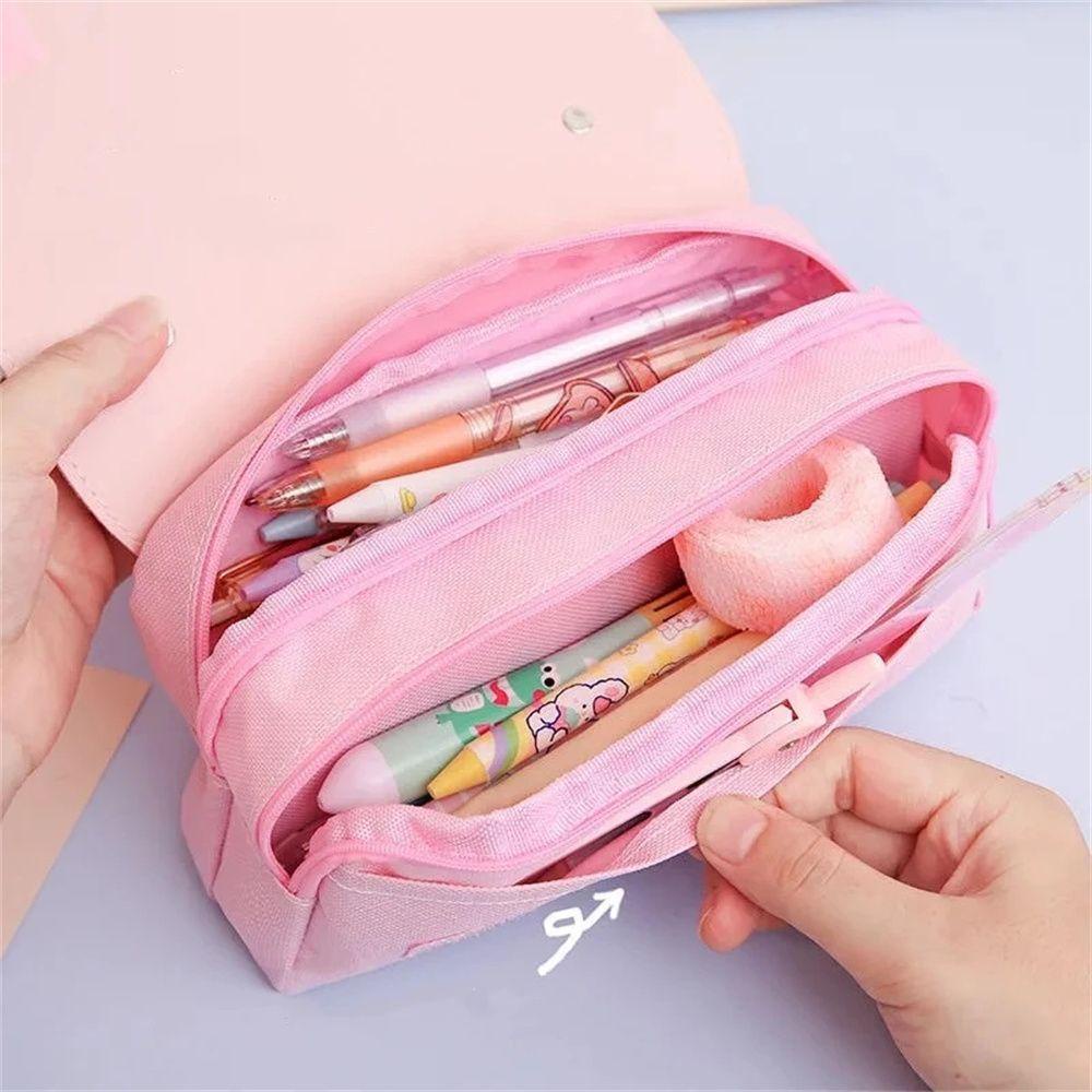 Túi Đựng Bút Hai Ngăn Sức Chứa Lớn Họa Tiết Dễ Thương