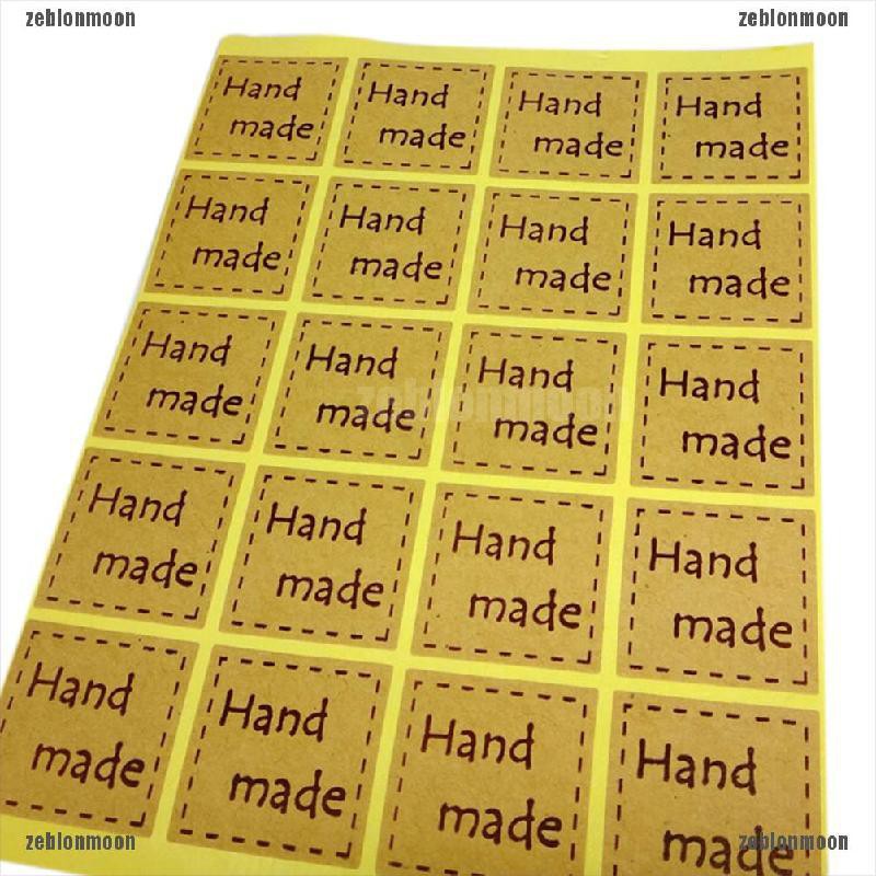 40 Sticker trang trí có ghi chữ "Hand made" sành điệu