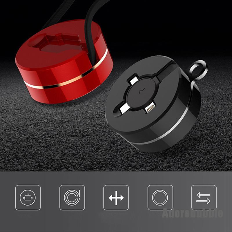 IPHONE Dây Cáp Sạc Dữ Liệu Micro Usb Type-C 3 Trong 1 Có Thể Thu Gọn Tiện Dụng 0319