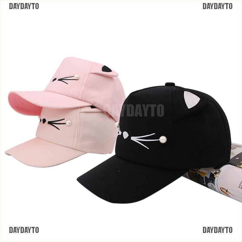 Nón Lưỡi Trai Bằng Cotton Hình Tai Mèo Phong Cách Hip Hop