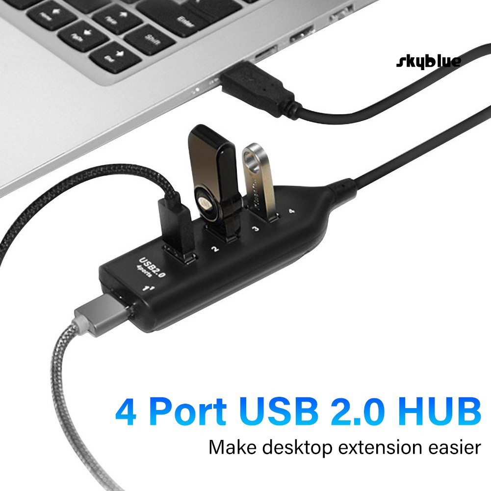 Bộ Chia 4 Cổng USB 2.0 Tốc Độ Cao Cho PC / Laptop