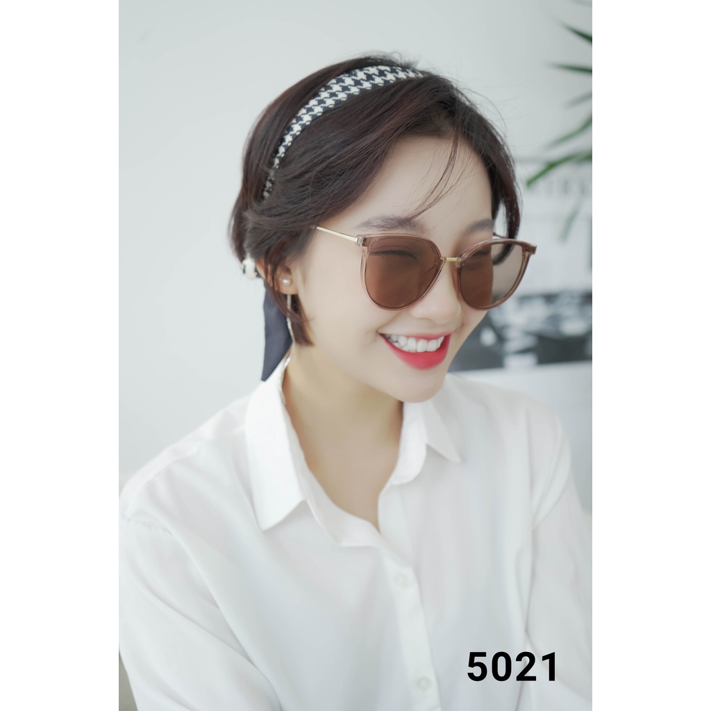 Kính mát nữ mắt tròn chống UV400 bảo vệ mắt đi đường đi du lịch thiết kế thời trang 5025