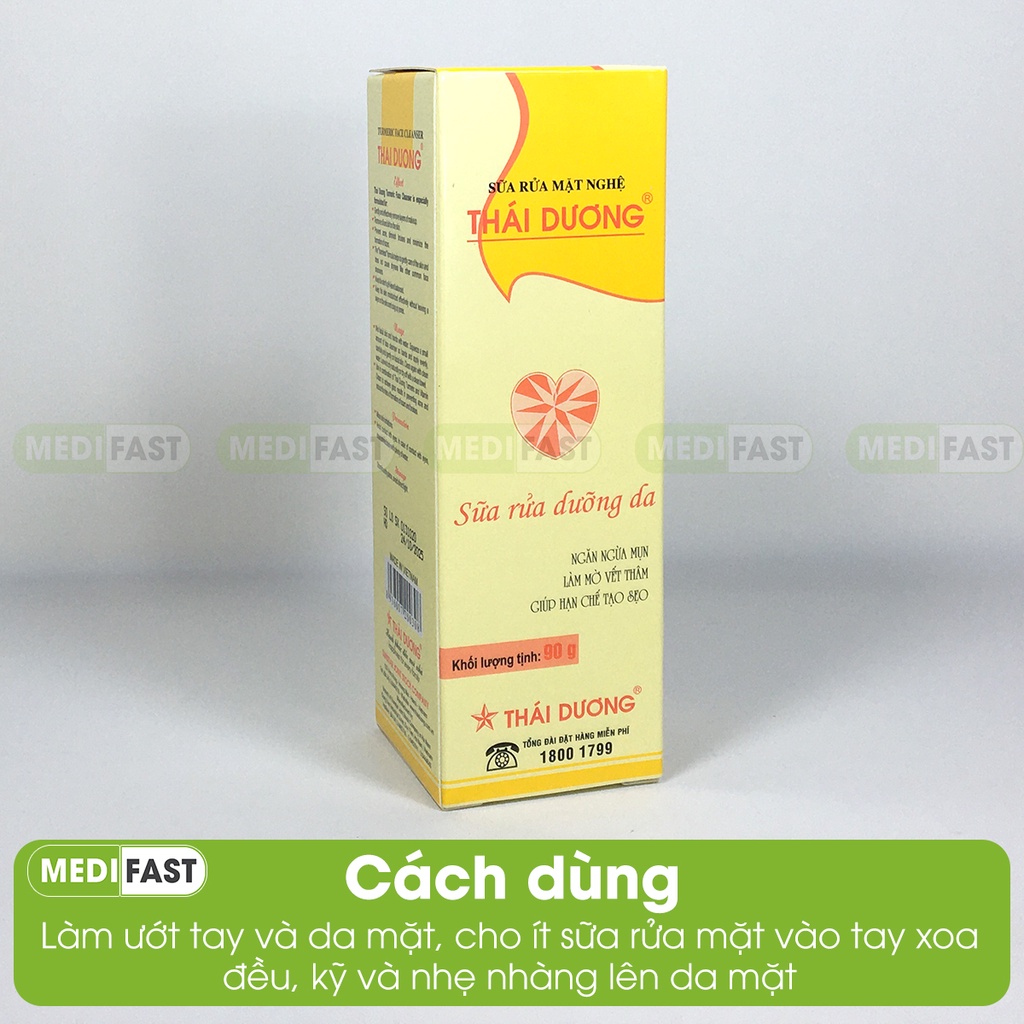 Sữa rửa mặt kem nghệ Thái Dương - Sữa rửa dưỡng da - Tuýp 90g