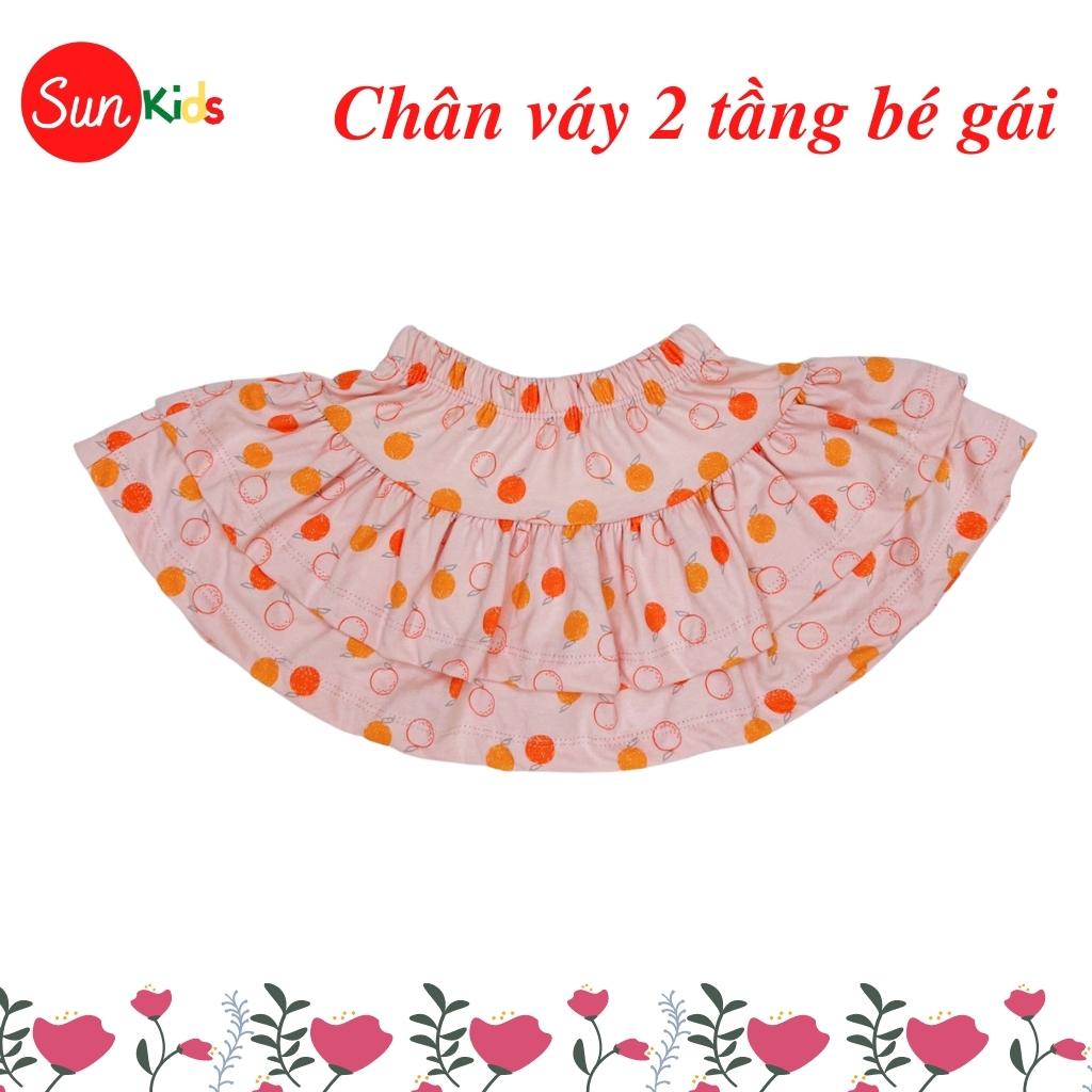 Chân váy cho bé, đầm bé gái 2 tầng, chất cotton, có quần đùi trong, size 6-10 - SUNKIDS