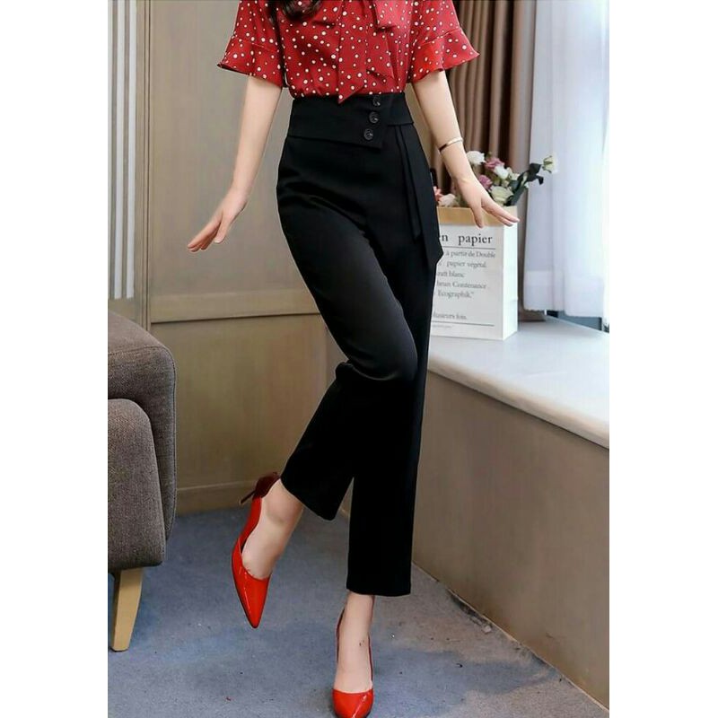 QUẦN BAGGY NỮ THIẾT KẾ BA KHUY CAO CẤP , QUÂN BAGGY CÔNG SỞ NỮ St