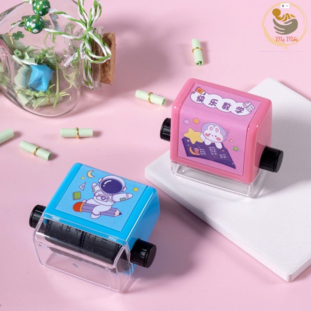 Đồ Chơi Con Lăn Phép Tính Mẹ Mốc Shop Cho Bé Học Toán Tặng Kèm Hộp Mực, Máy In Con Lăn Tạo Phép Tính Cho Bé Qc