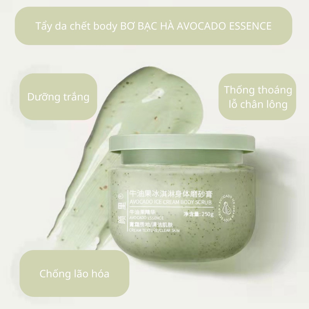 Tẩy da chết body BƠ BẠC HÀ AVOCADO ESSENCE nội địa Trung