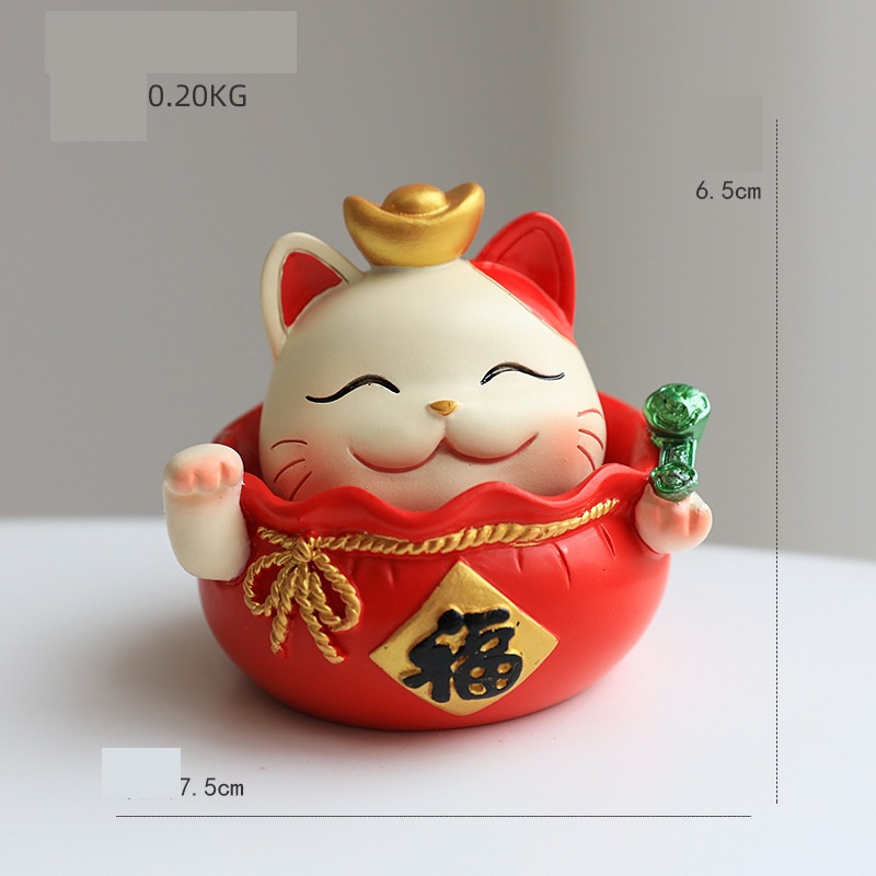 MÈO THẦN TÀI 7cm MÈO MAY MẮN dùng trang trí bàn làm việc, kệ tủ, ô tô