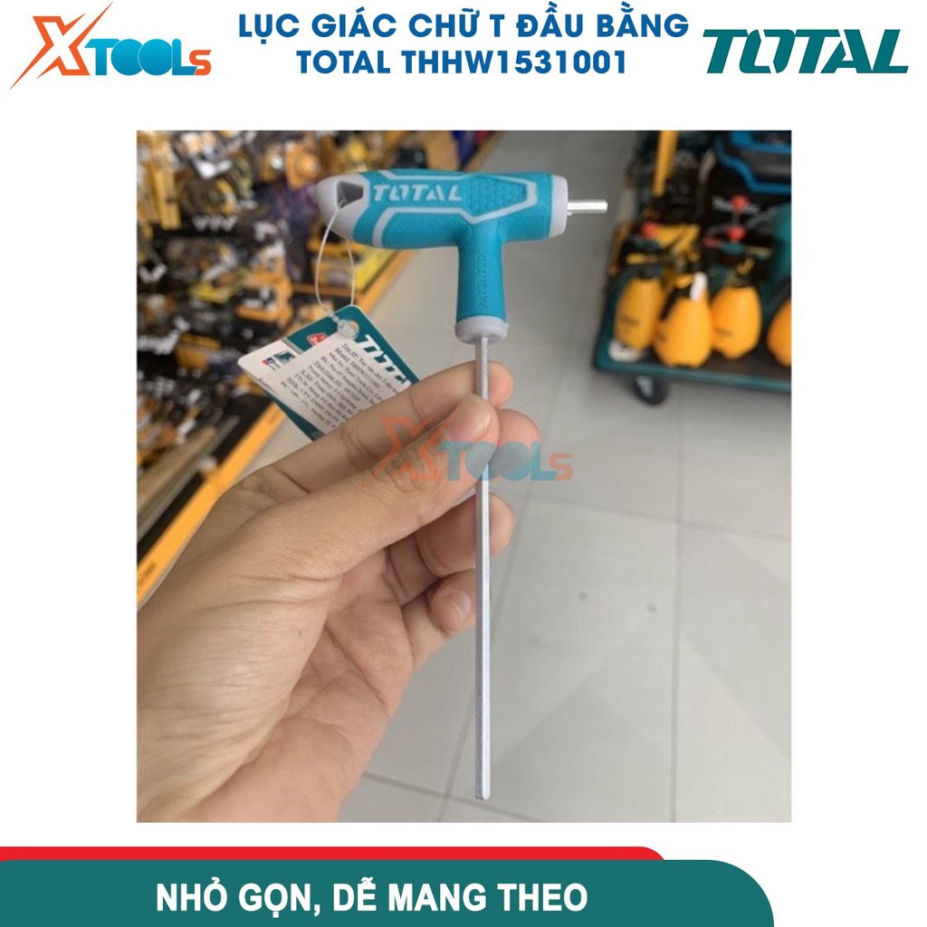 Tay vặn chữ T đầu lục giác TOTAL nhiều kích thước, tay vặn lục giác chữ T chất liệu thép Cr-V mạ Crom[CHÍNH HÃNG][XTOOLS