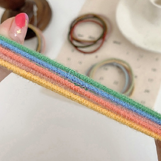 Set 5 Dây Buộc Tóc Màu Sắc Kẹo Ngọt Phong Cách Hàn Quốc Đơn Giản Cho Nữ