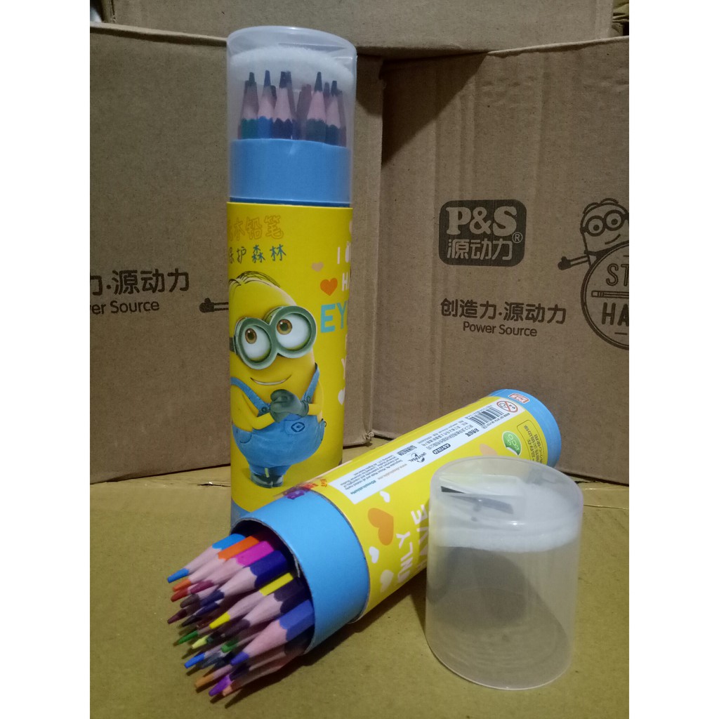 Bút chì màu Minion loại đẹp (12 màu/ 18 màu/ 24 màu/ 36 màu)