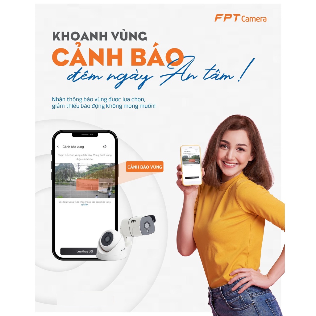 Camera FPT IQ ngoài trời FullHD 1080p Camera wifi fpt ip giám sát camera an ninh gia đình, wifi không dây-Chính hãng