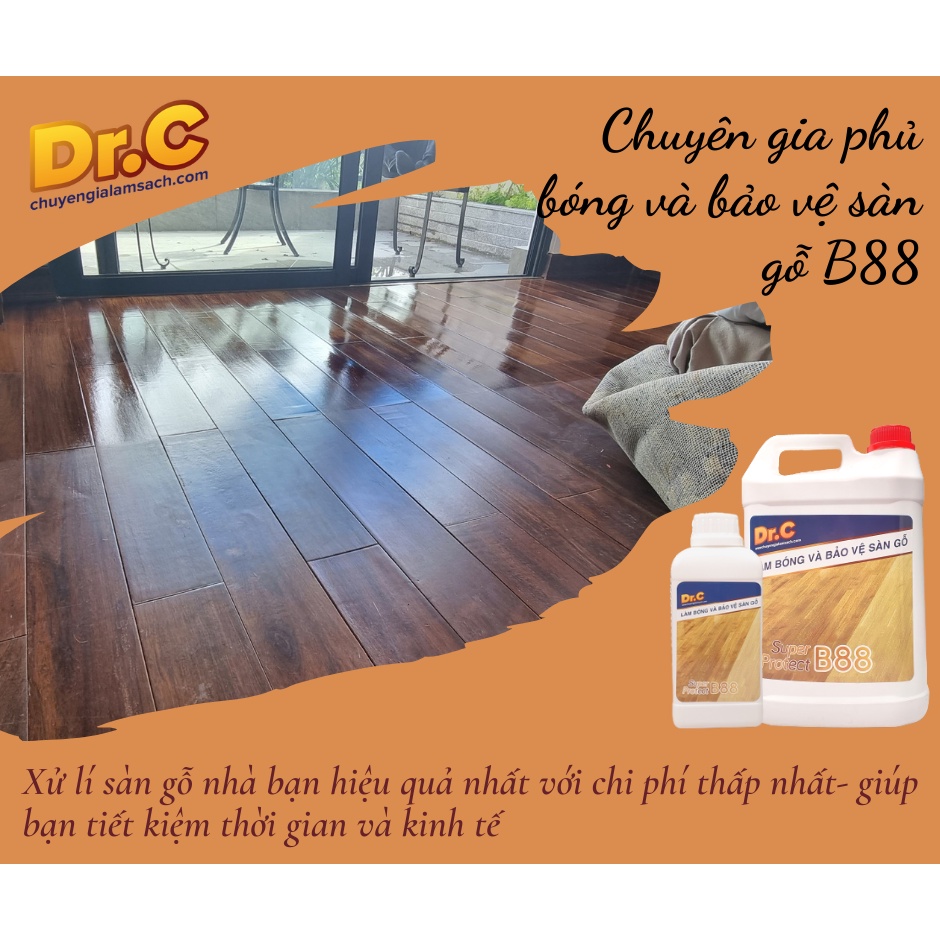 Dung Dịch Phủ Bóng Tạo Lớp Bảo Vệ Sàn, Chống Trơn Trượt Sàn Gỗ Dr.C Chai 500ml - B88 - 01