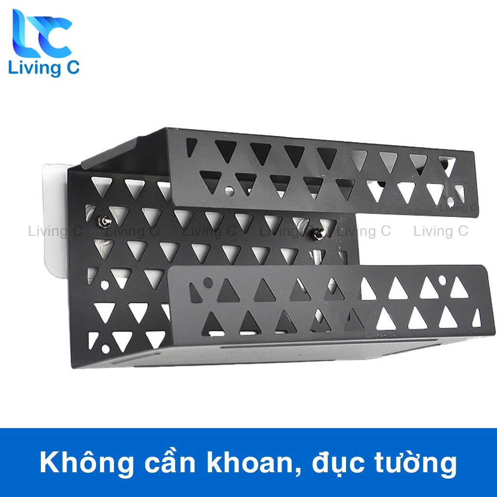 Bộ 2 miếng dán vặn ốc loại 6 ly bằng inox chịu lực đa năng Living C _MO