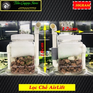 Lọc Vi Sinh Chế Tích Hợp AirLift Kiểu Dáng Hiện Đại, Đầy Đủ Vật Liệu Lọc (cao 18cm)