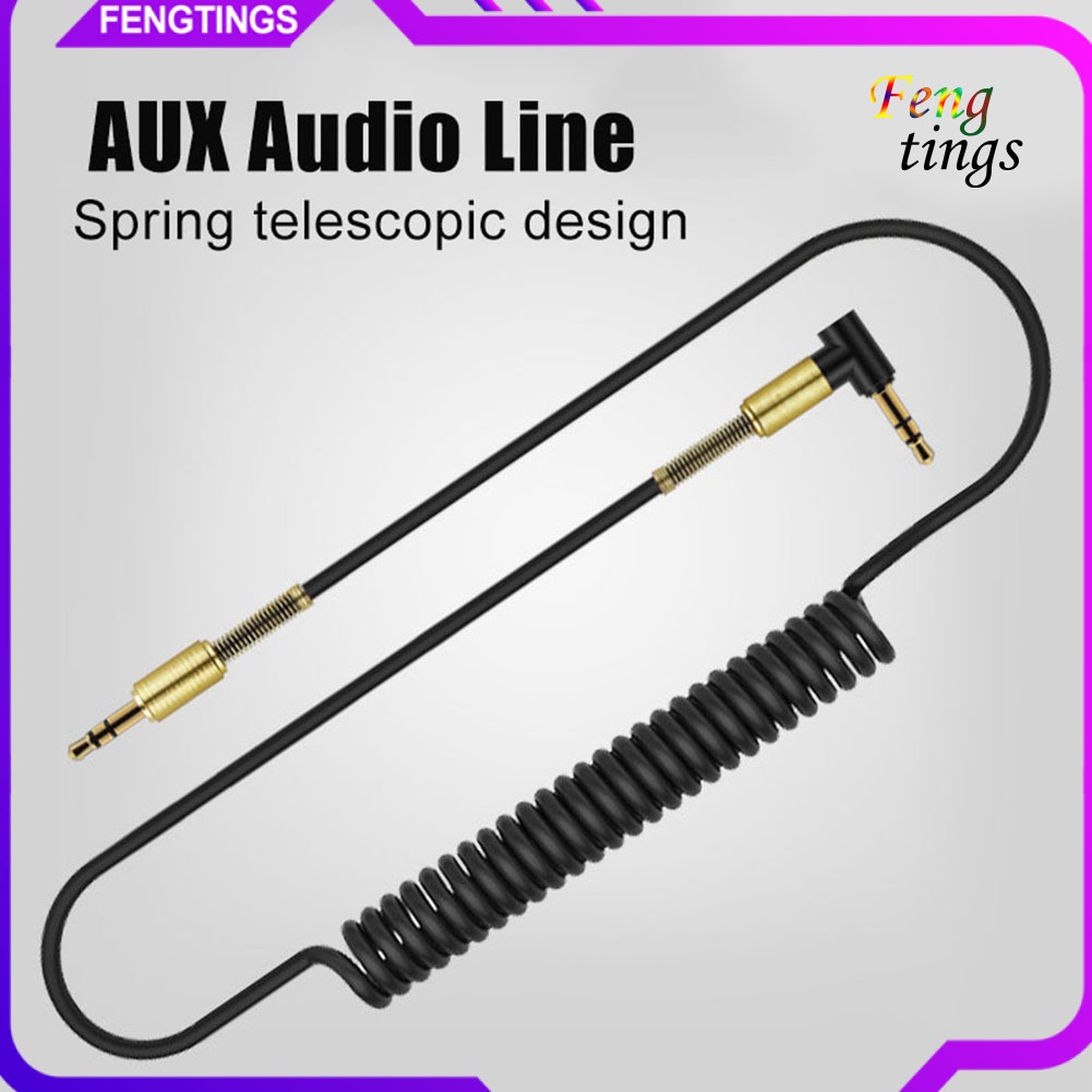 Dây Cáp Chuyển Đổi Âm Thanh Dạng Lò Xo Đầu Cắm 3.5mm Cho Loa Xe Hơi Điện Thoại