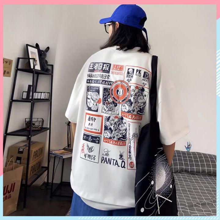 Áo thun unisex tay lỡ form rộng, áo phông nam nữ form rộng chất mát mịn thấm hút mồ hôi in hình PANTA