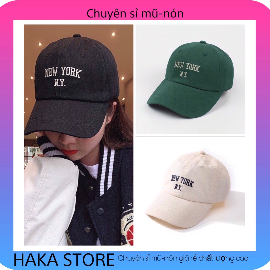 Mũ Lưỡi Trai Cotton Thêu Chữ Newyork Ny Thời Trang Dành Cho Nam Và Nữ