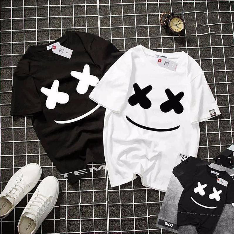Áo unisex, áo phông nam nữ đen trắng from rộng, vải cotton xịn