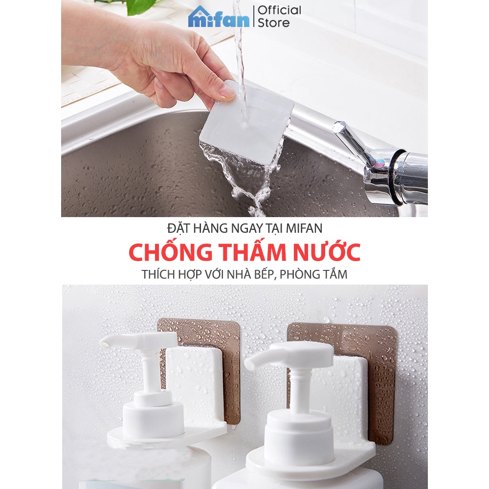 Móc Dán Tường Treo Chai Dầu Gội Đầu, Sữa Tắm, Nước Rửa Tay - Nhựa ABS cao cấp, Miếng Dán Siêu Dính Chịu Lực - MIFAN