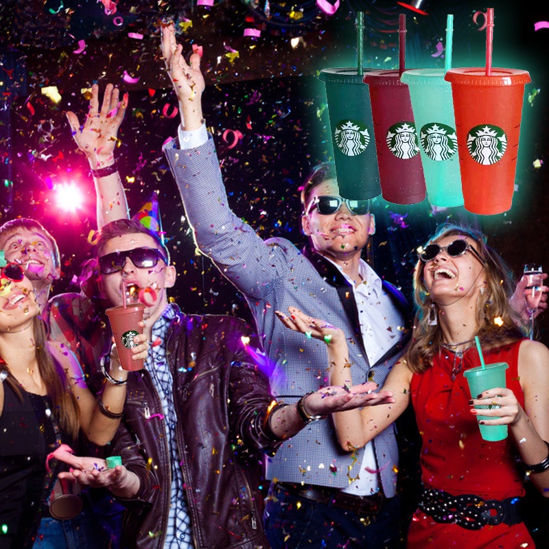 Ly Uống Nước Starbucks 700ml 2021 Có Thể Tái Sử Dụng Kèm Nắp Và Ống Hút Nhựa Pp Dung Tích 24 Fl Oz 1 Hoặc 5 Starbucks
