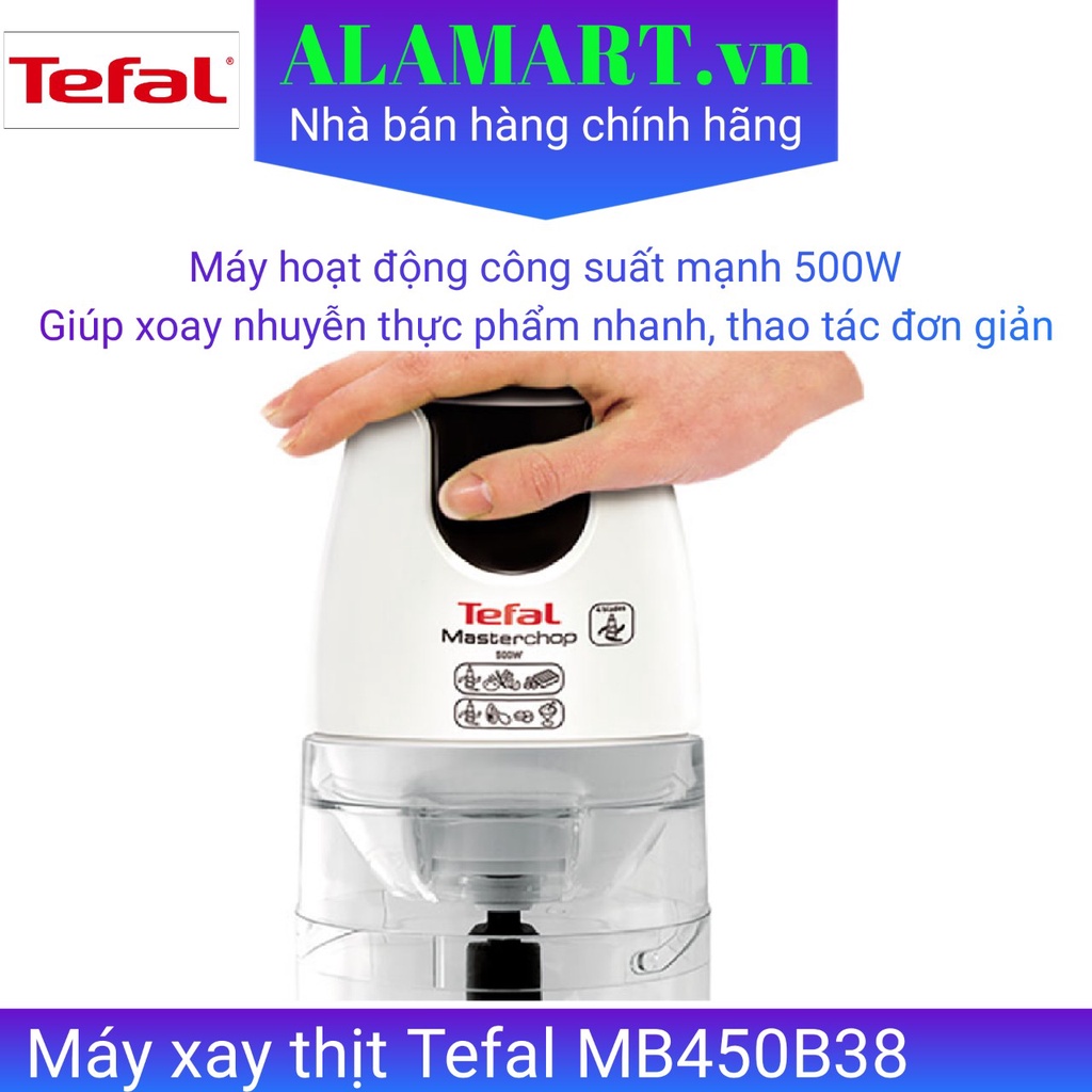 MÁY XAY THỊT, xay thực phẩm đa năng tefal MB450B38 công suất 500W, dung tích 0.5L, - Hàng chính hãng